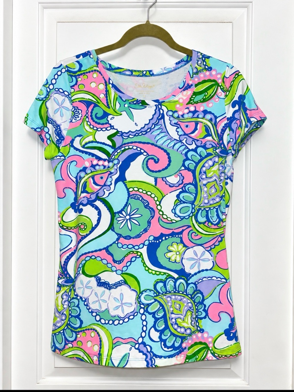 Lilly Pulitzer Short-Sleeve Tee in Blue, Pink & Green